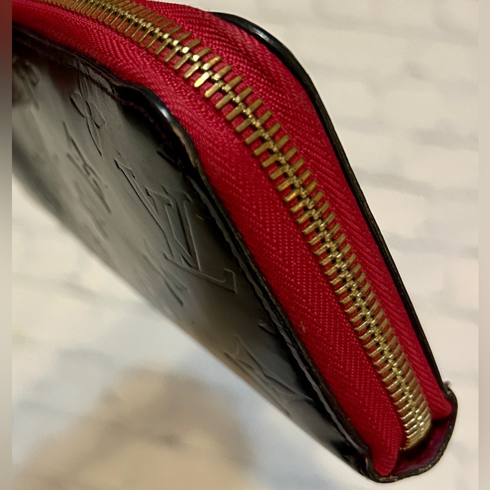 LV Rare Matte Vernis Monogram Long Wallet - Black and Bright Pink - FULL SET - Picture 3 of 16